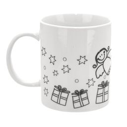 Porcelánový hrnček STROMČEK s farbami a štetcom, 380 ml - galéria #2