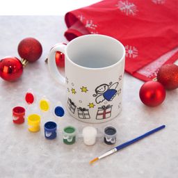 Porcelánový hrnček STROMČEK s farbami a štetcom, 380 ml - galéria #1