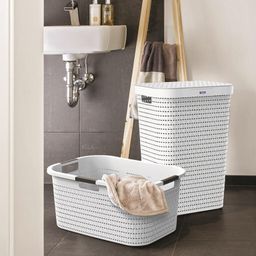 Kôš na čistú bielizeň COUNTRY biely, 40 l - galéria #3