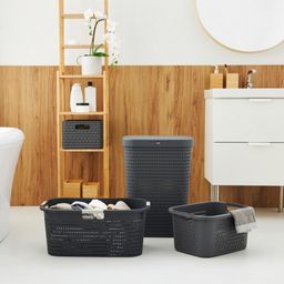 Kôš na čistú bielizeň COUNTRY antracit, 40 l - galéria #2