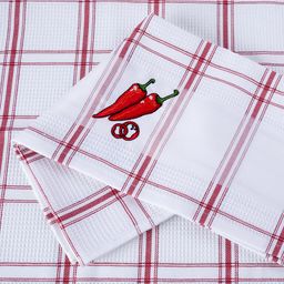 Sada vaflových utierok CHILLI PAPRIČKY 45 x 70 cm, sada 3 ks - galéria #1