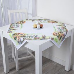 Stredový obrus s potlačou ZAJAČIKOVIA V ZÁHRADE 85 x 85 cm - galéria #1