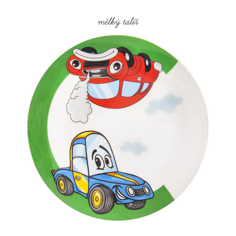 Detská porcelánová jedálenská súprava AUTO 3 ks - galéria #2