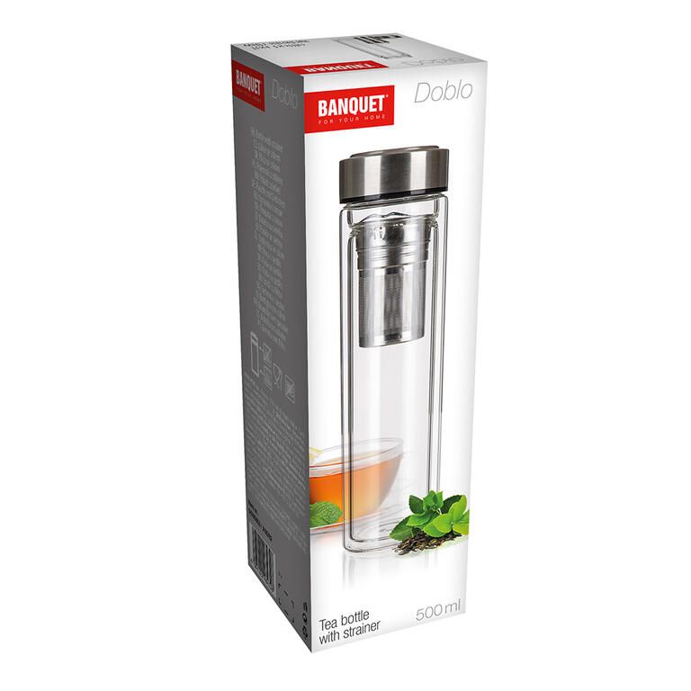 Fľaša na čaj dvojstenná so sitkom DOBLO, 500 ml - galéria #2