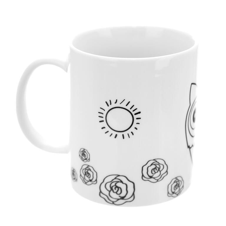 Porcelánový hrnček SOVA s farbami a štetcom, 380 ml - galéria #2