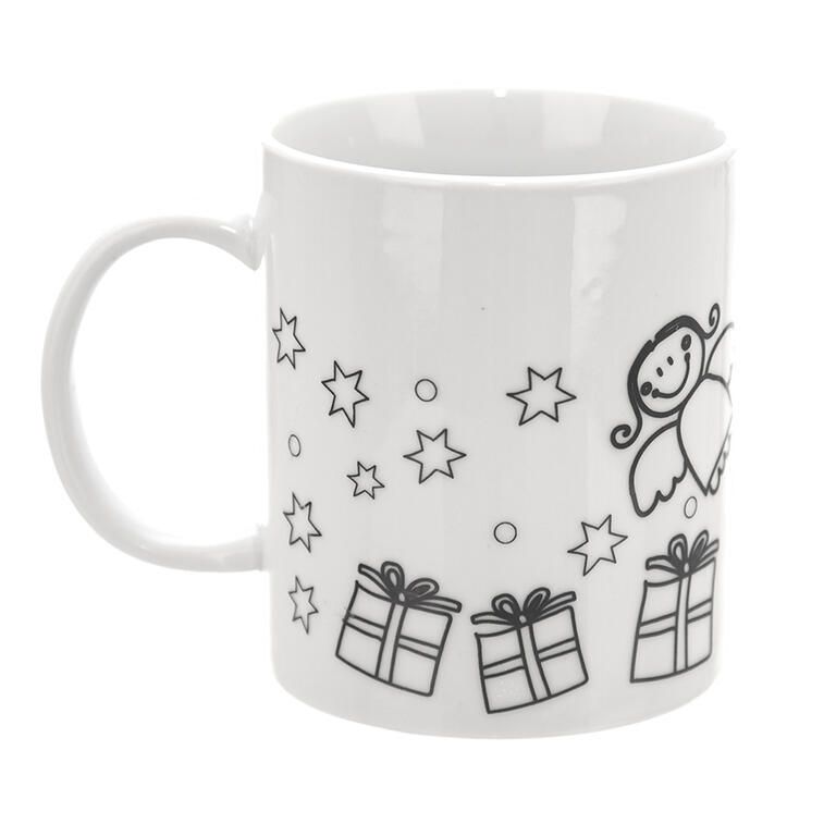 Porcelánový hrnček STROMČEK s farbami a štetcom, 380 ml - galéria #2