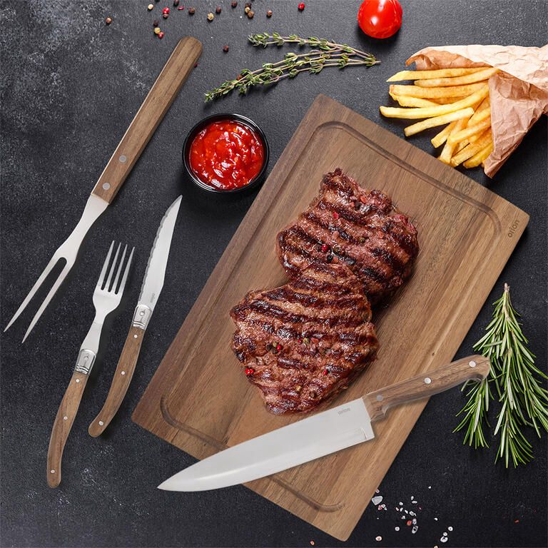 Sada steakových príborov a dosky 15 ks - galéria #1