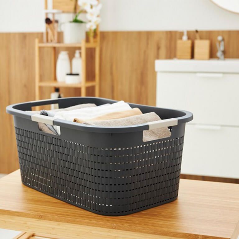 Kôš na čistú bielizeň COUNTRY antracit, 40 l - galéria #1