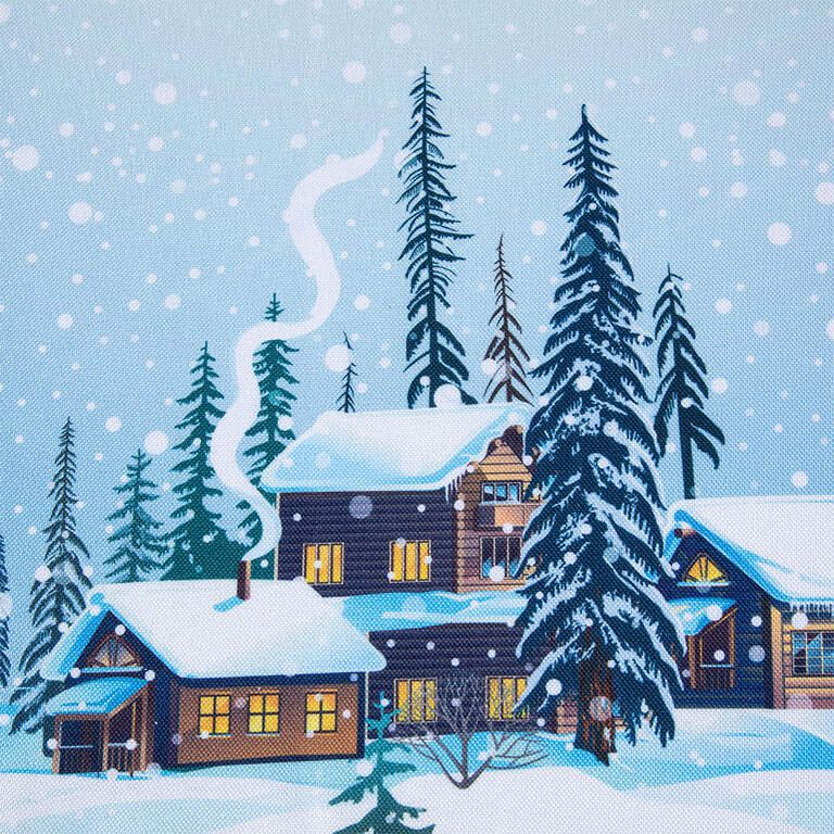 Vianočný stredový obrus s potlačou CHALÚPKA 85 x 85 cm - galéria #1