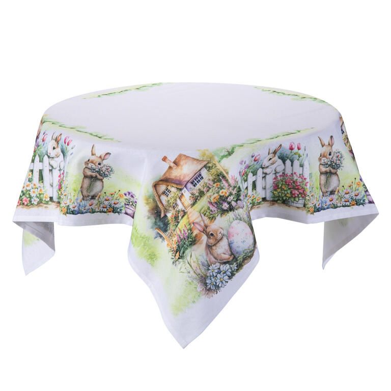 Stredový obrus s potlačou ZAJAČIKOVIA V ZÁHRADE 85 x 85 cm - galéria #4