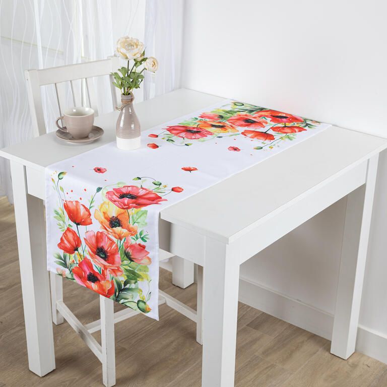 Behúň s potlačou ČERVENÉ VLČIE MÁKY 40 x 110 cm - galéria #3