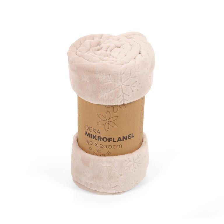 Mikroplyšová deka VLOČKY, smotanová 140 x 200 cm - galéria #1