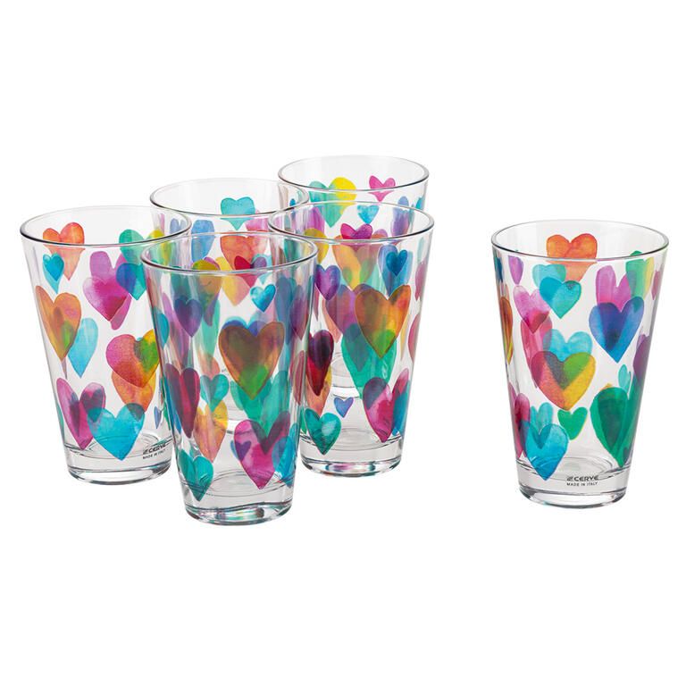 Sada pohárov LOVE RAINBOW 310 ml 6 ks