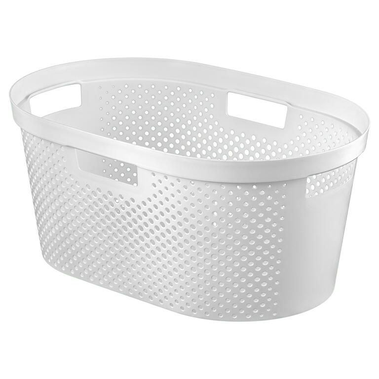 Kôš na čistú bielizeň INFINITY dierovaný biely 40 l
