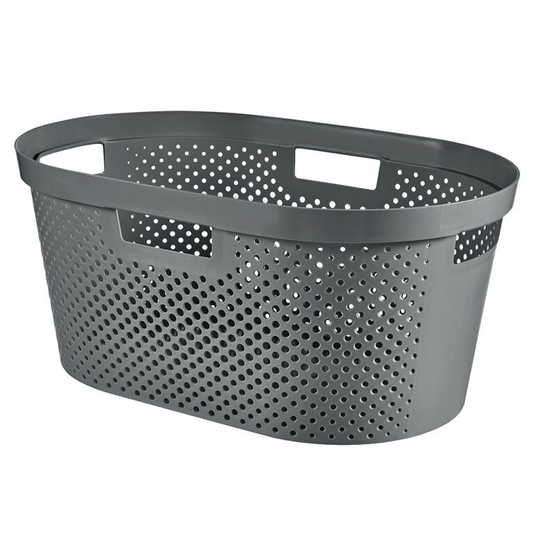 Kôš na čistú bielizeň INFINITY recyklovaný plast šedý 40 l