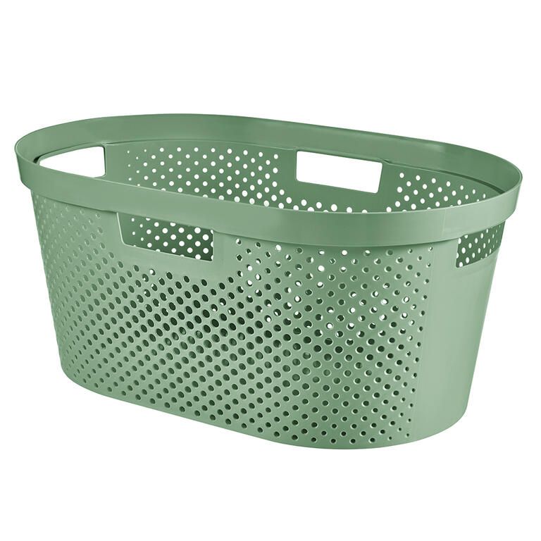 Kôš na čistú bielizeň INFINITY recyklovaný plast zelený 40 l