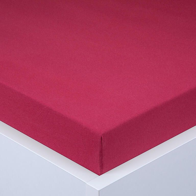 Napínacia plachta na posteľ jersey EXCLUSIVE vínová