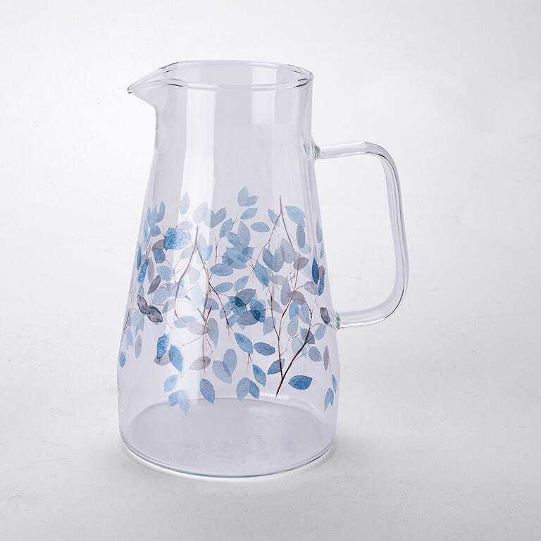 Sklenený džbán MODRÉ KVETY 1450 ml
