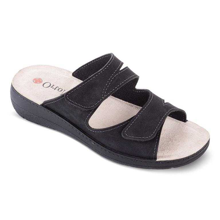 Dámske ortopedické šľapky na kline čierne