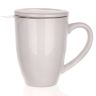 Banquet Keramický hrnček s viečkom a s nerezovým sitkom BONNET 350 ml biely